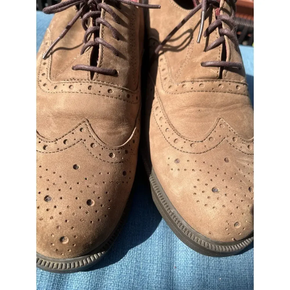 CAMBRIDGE CLASSICS Men's Wingtips Brown Suede Dress Shoes Size 10.5M